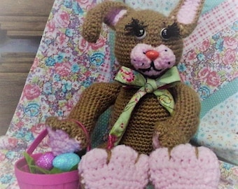 Easter Bunny - Handmade Amigurumi Crochet - with basket - FREE SHIPPING -[TB underbed #300]