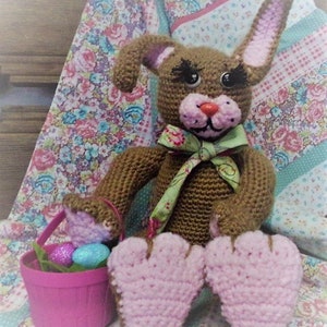 Easter Bunny - Handmade Amigurumi Crochet - with basket - FREE SHIPPING -[TB underbed #300]