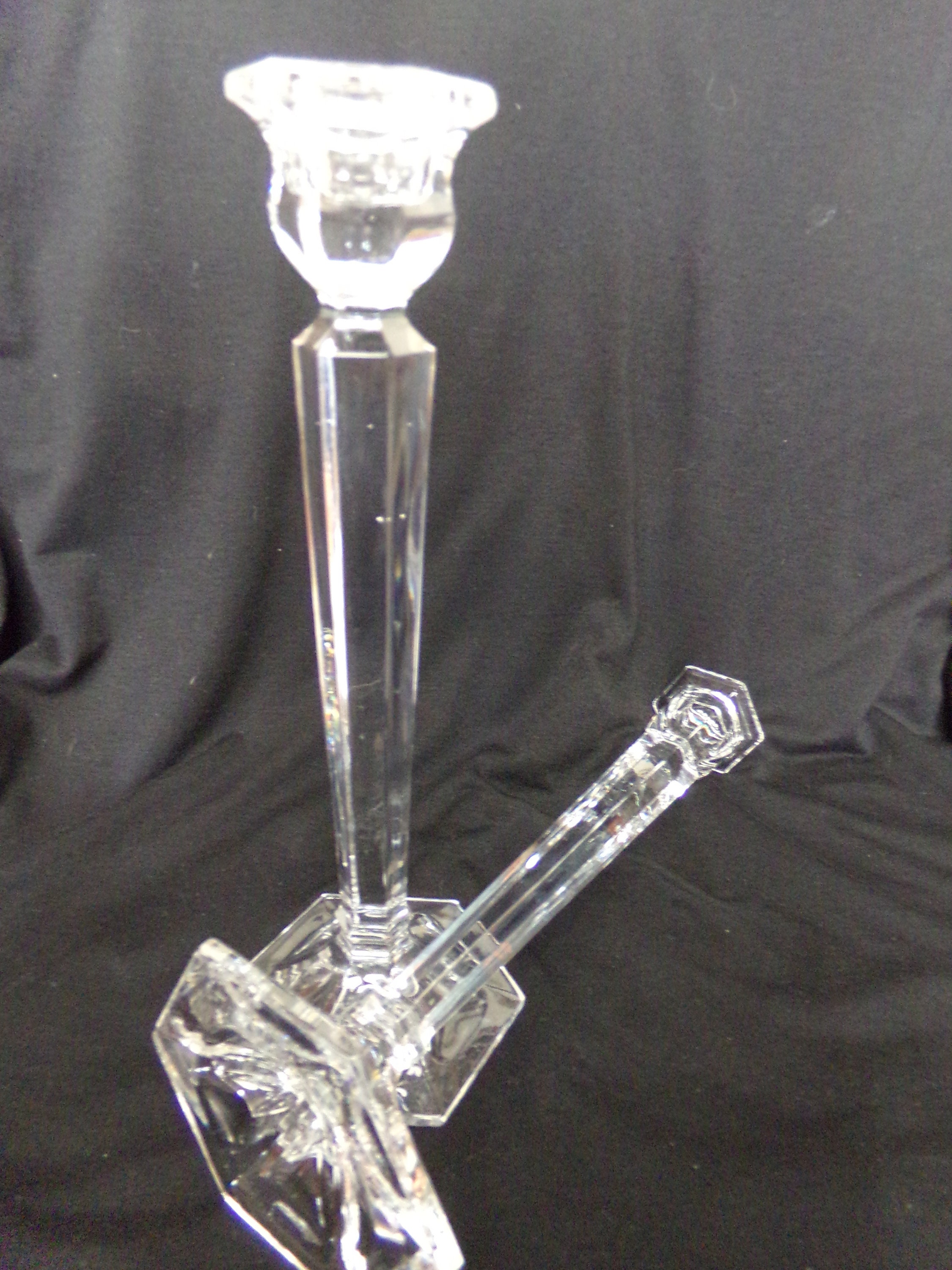 Vintage Lead Crystal Candle Sticks Pair FREE SHIPPING 318 TB underbed