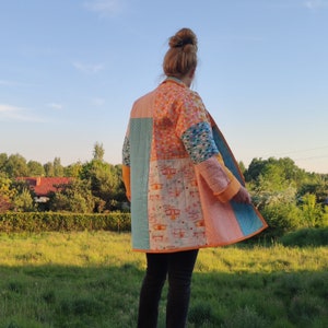QUILT COTTON COAT Long Bohemian Style, Kimono Cut Free Shipping Worldwide image 1