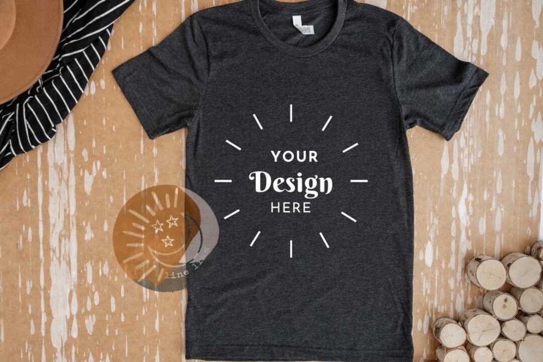 Bella Canvas 3001cvc Heather Dark Grey Mockup Bella Canvas - Etsy