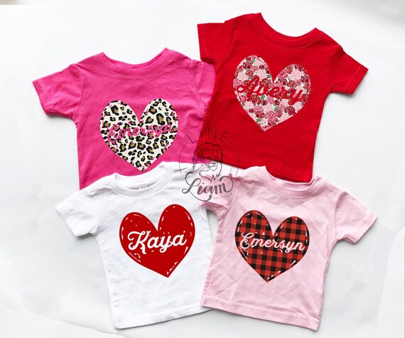 Valentines day shirt girls valentines day shirt girls heart | Etsy