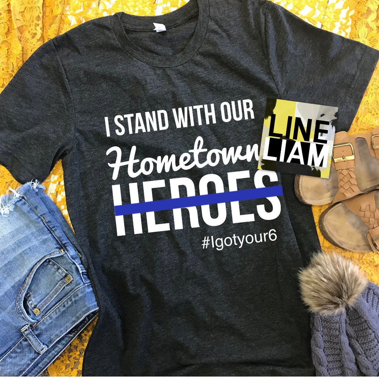 women's blue line shirt
