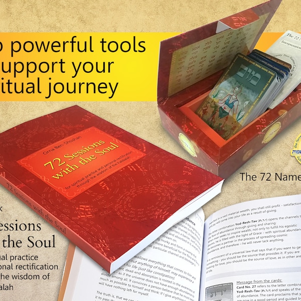 Two powerful tools for growth and abundance packed together: The book 72 Sessions of the Soul plus the 72 Names cards at reduced price