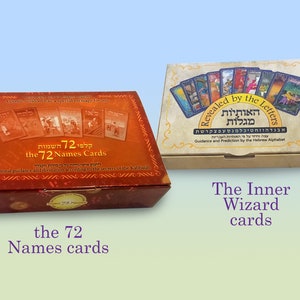Revelado por las cartas del oráculo de Letters Kabbalah - Más las 72 tarjetas de nombres para orientación y predicción - compre este paquete de 2 juegos y AHORRE