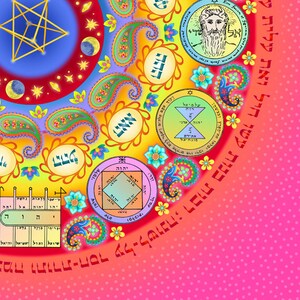 Mandala Amulet for Woman Print on paper Kabbalistic art great birthday gift for your mother, sister, daughter or best friend image 2