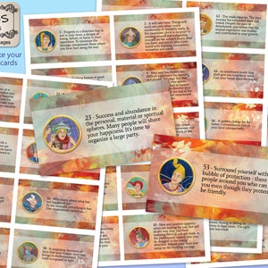 Success Oracle Cards - print your own oracle card deck. 60 mini cards for guidance and divination, outstanding concept - Instant download