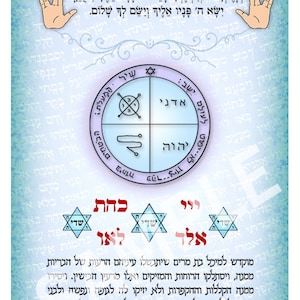 Amuleto de Kabbalah personalizado para protección contra influencias negativas y el mal de ojo que contiene el sello del Rey Salomón y los nombres sagrados de Dios.