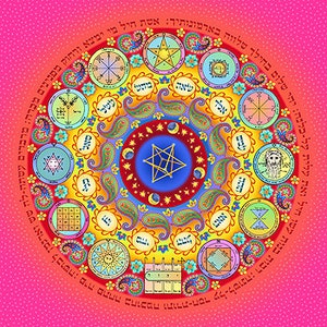 Mandala Amulet for Woman Print on paper Kabbalistic art great birthday gift for your mother, sister, daughter or best friend image 1