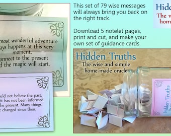 Hidden Truths – The wise and simple home-made oracle set - Find a jar and fill it with great treasure. 79 oracle cards for instant download.