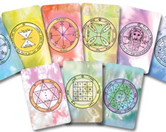 9 Kabbalistic pocket-size Amulets with King Solomon Seals packed in decorative organza bag - the perfect gift at affordable price