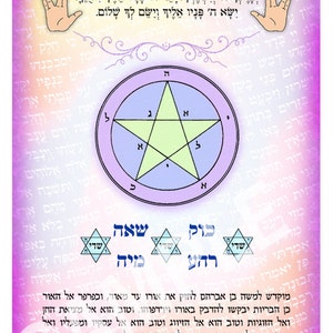 Personalized Kabbalah amulet for attraction and personal charm containing King Solomon seal and the &quot;72 Names of God&quot;