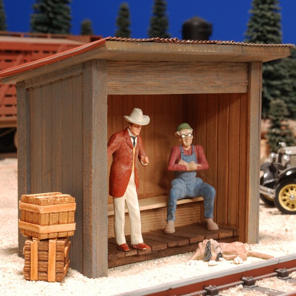 G SCALE TRAIN Whistle Stop Passenger Shelter Building for use with LGB Accucraft Aristocraft Garden Ga Track, Locomotives