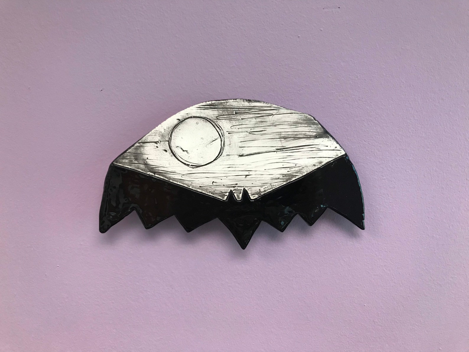 Ceramic Bat Tile/handmade Ceramic Bat/black Bat/goth Home Etsy