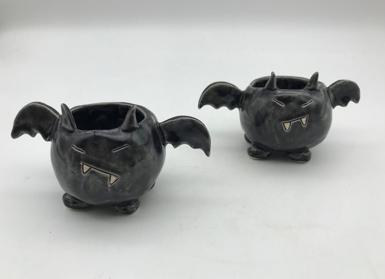 Set of 2 Ceramic Bat Succulent Planter/Bat/Bat Dish/Bat Etsy