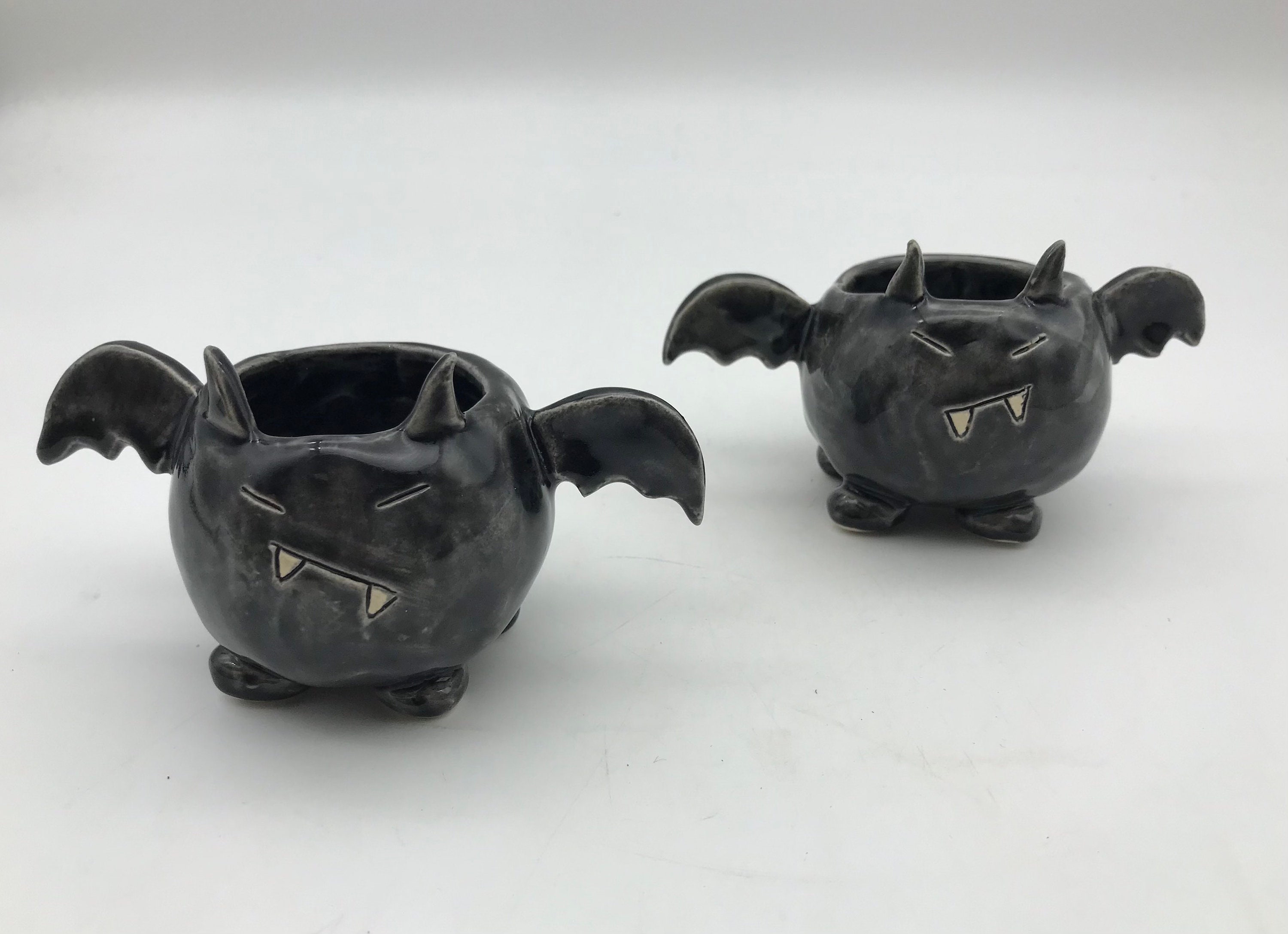 Set of 2 Ceramic Bat Succulent Planter/Bat/Bat Dish/Bat Etsy