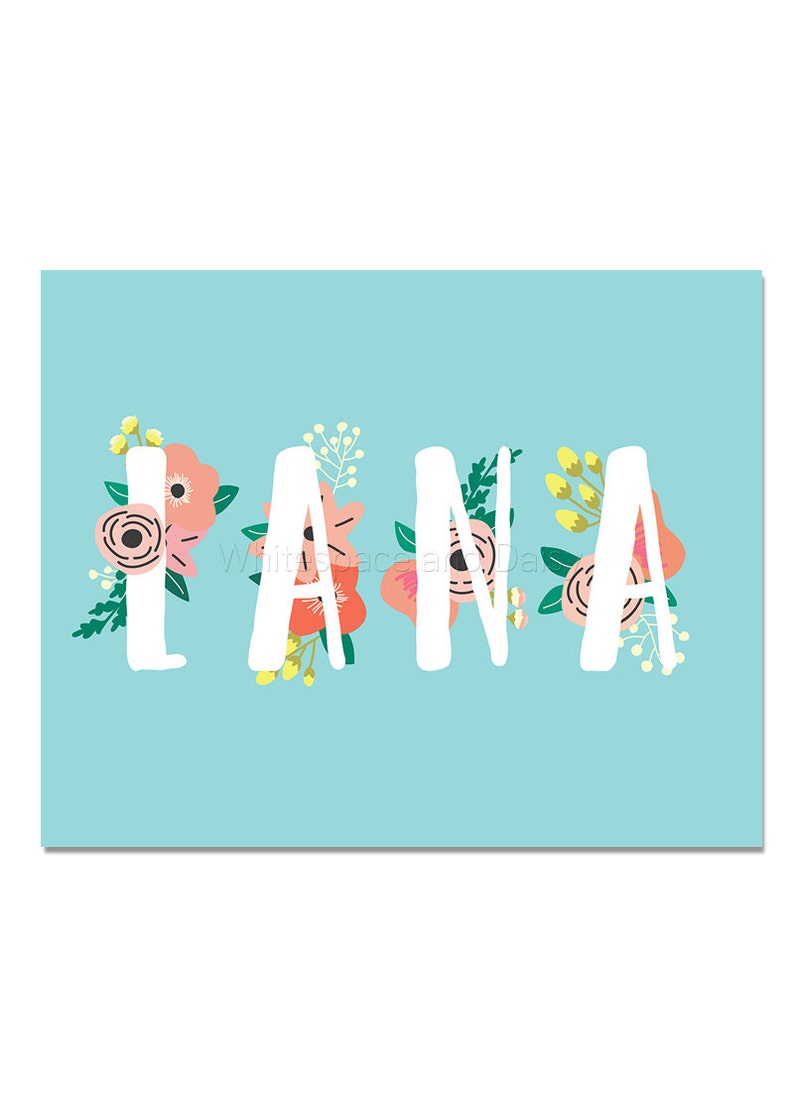 Lana Baby Name Wall Art Lana Baby Name Sign Lana Party Lana Etsy