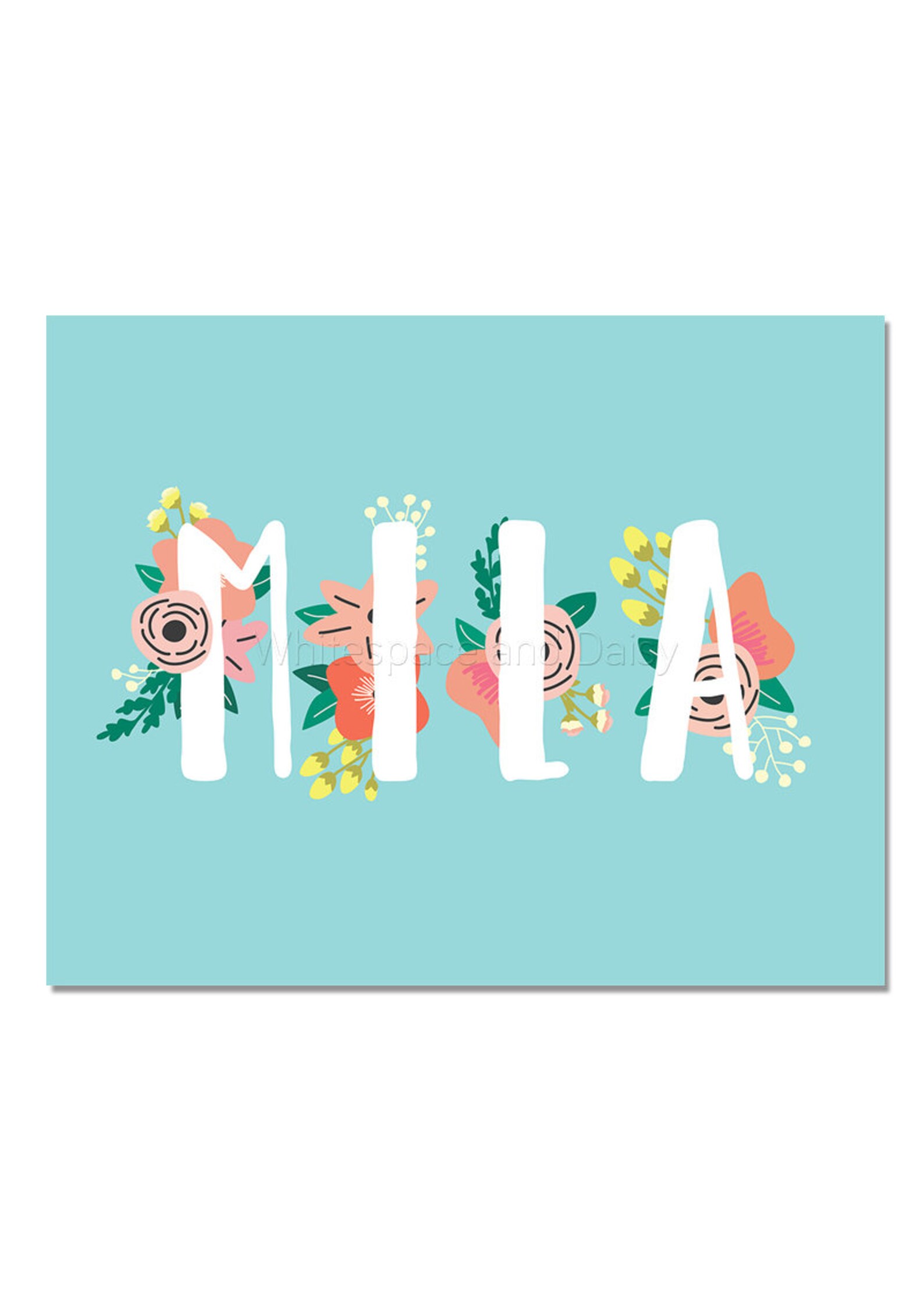 Mila Baby Name Wall Art Mila Baby Name Sign Mila Party | Etsy