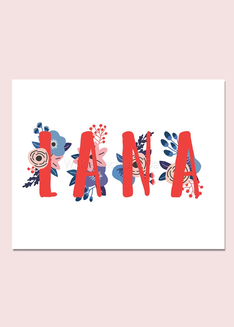 Lana Baby Name Wall Art Lana Baby Name Sign Lana Party Lana Etsy
