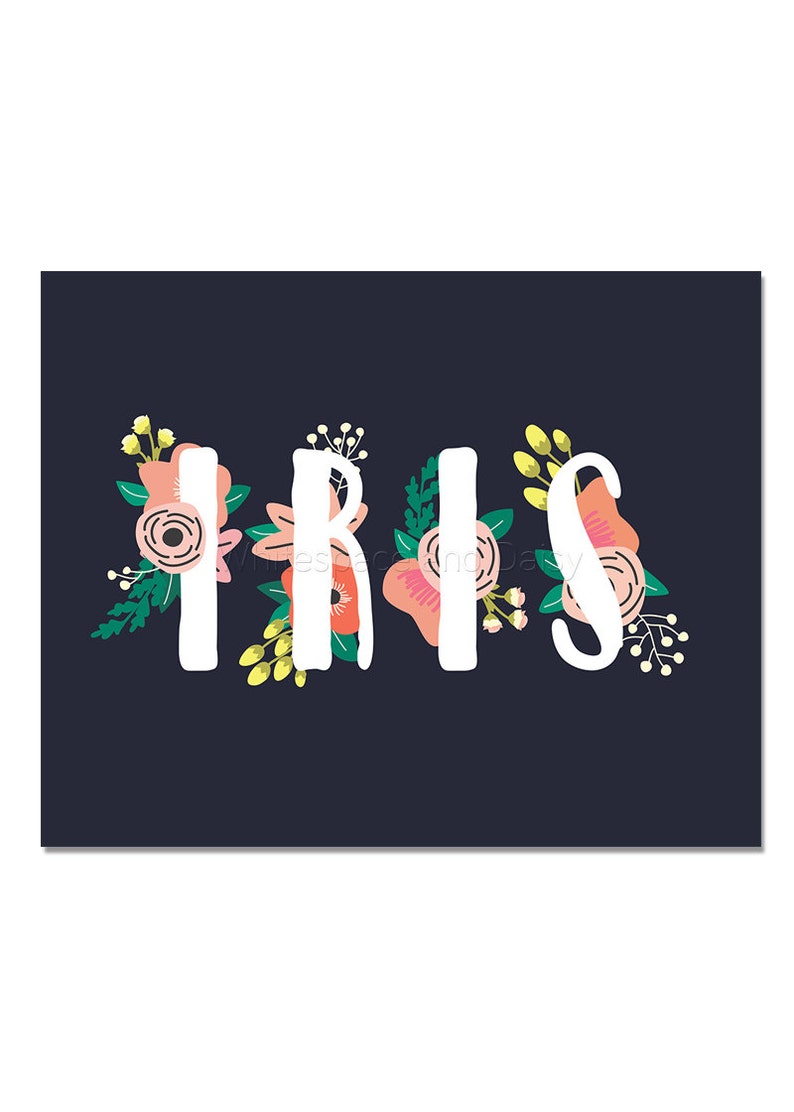 Iris Baby Name Wall Art Iris Baby Name Sign Iris Party Iris Etsy