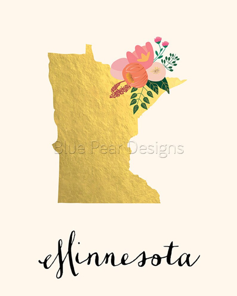Minnesota Art Print Minnesota State Art Print Minnesota Wall | Etsy