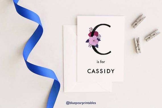 Cassidy Personalized Stationary Poster Wedding Favor Kids