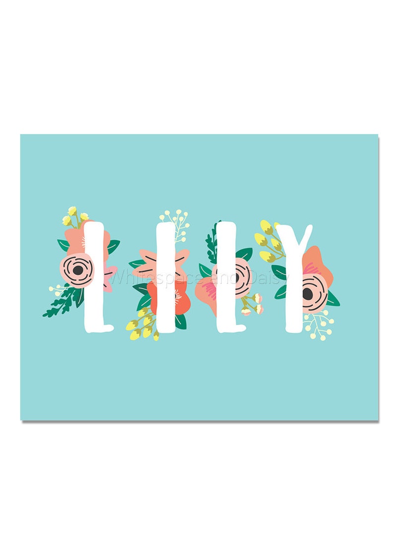 Lily Baby Name Wall Art Lily Baby Name Sign Lily Party Etsy