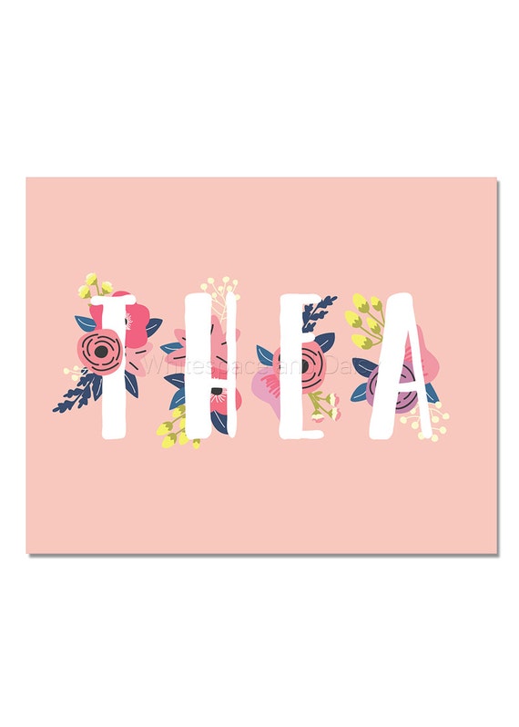Thea Baby Name Wall Art Thea Baby Name Sign Thea Party Thea Etsy