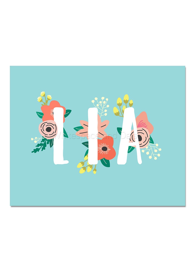 Lia Baby Name Wall Art Lia Baby Name Sign Lia Party Printable | Etsy
