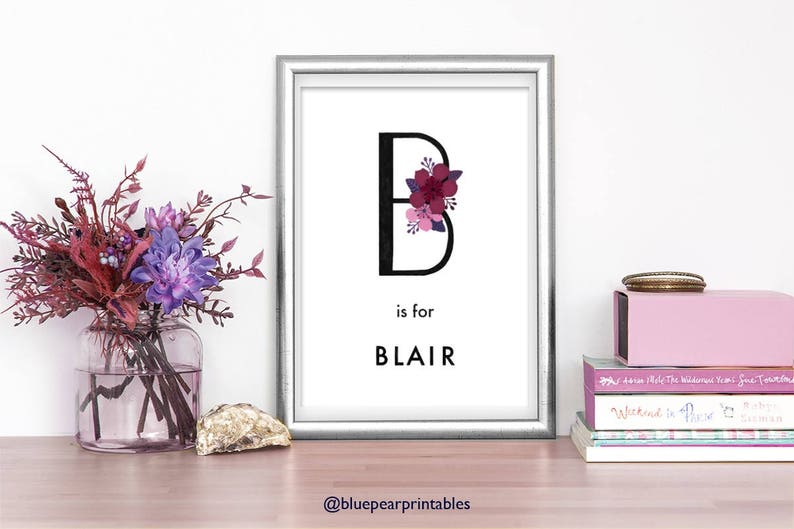 Blair Customized Art Poster Wall Art Kids Poster Floral Wall