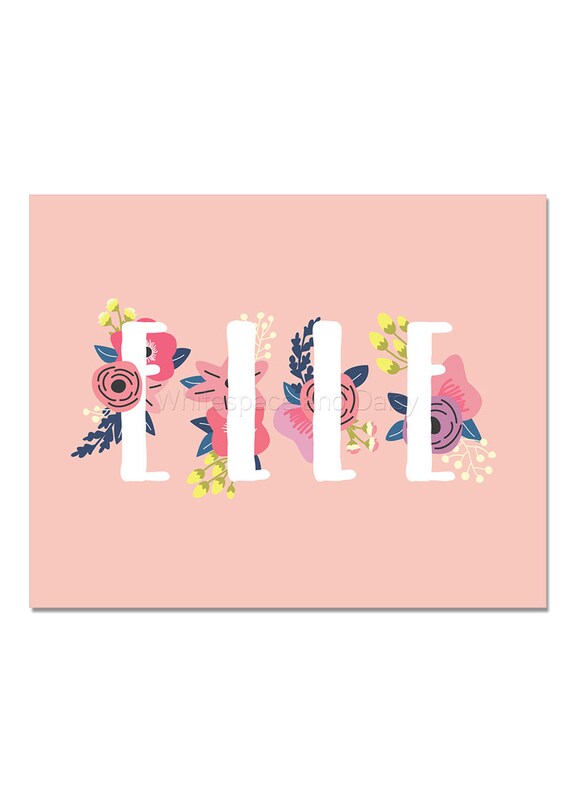 Elle Baby Name Wall Art Elle Baby Name Sign Elle Party Etsy