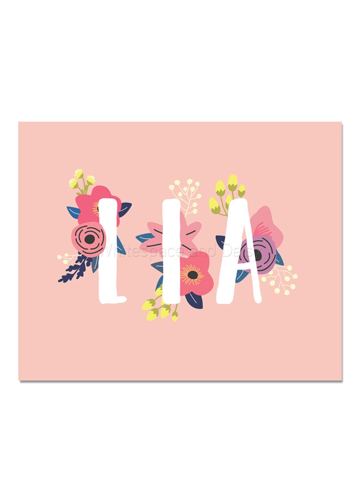 Lia Baby Name Wall Art Lia Baby Name Sign Lia Party Printable | Etsy