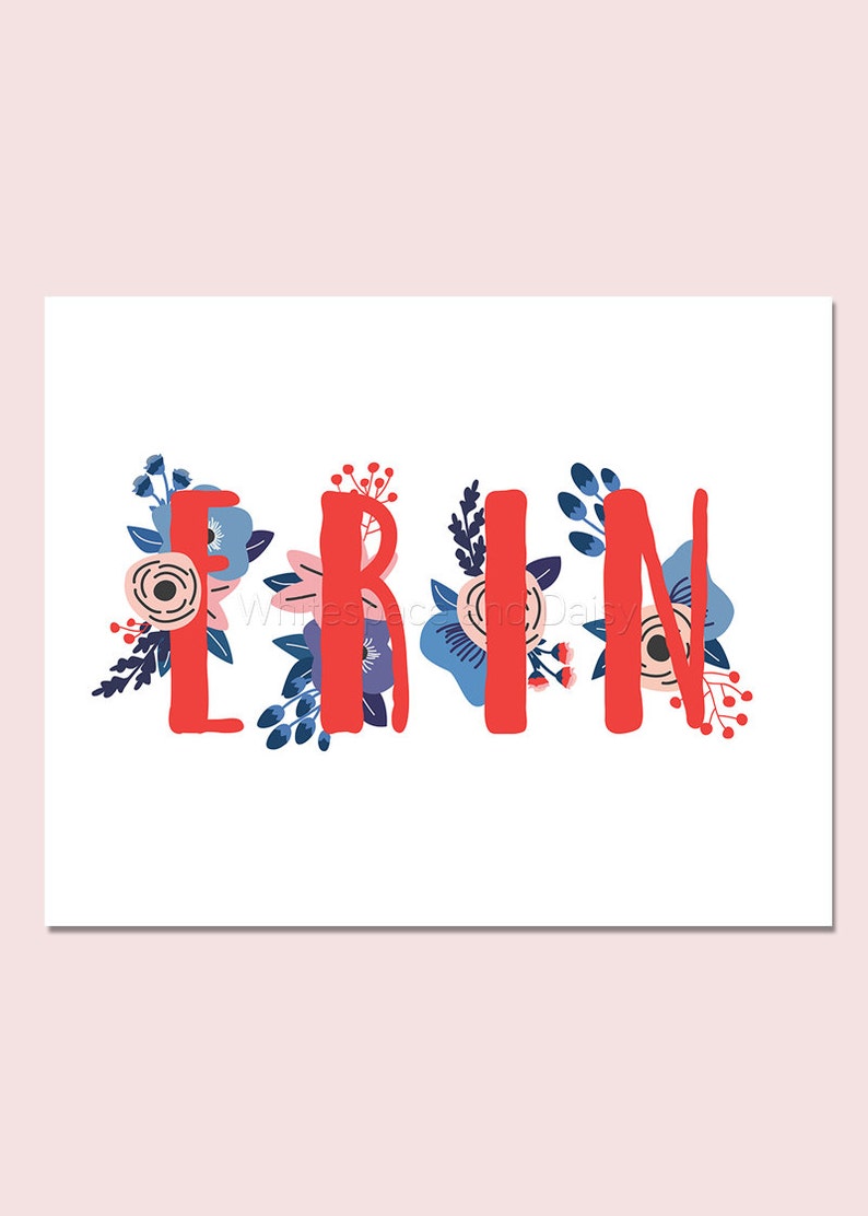 Erin Baby Name Wall Art Erin Baby Name Sign Erin Party Erin Etsy