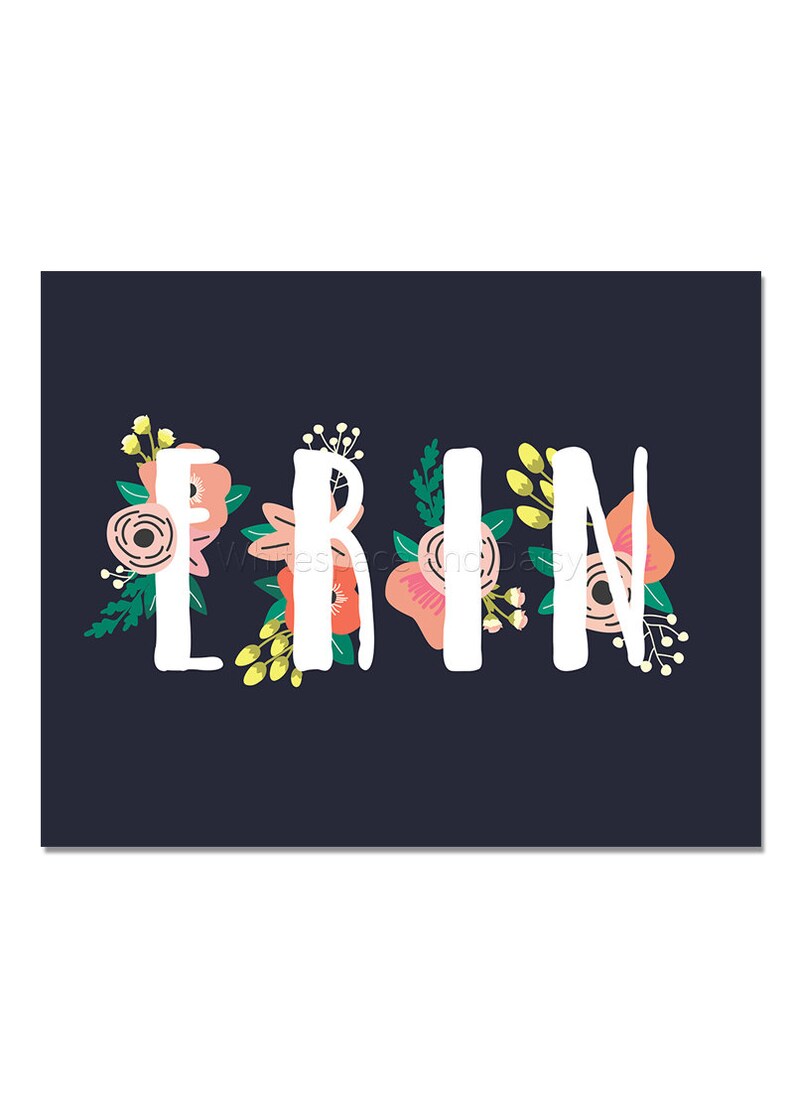 Erin Baby Name Wall Art Erin Baby Name Sign Erin Party Erin Etsy