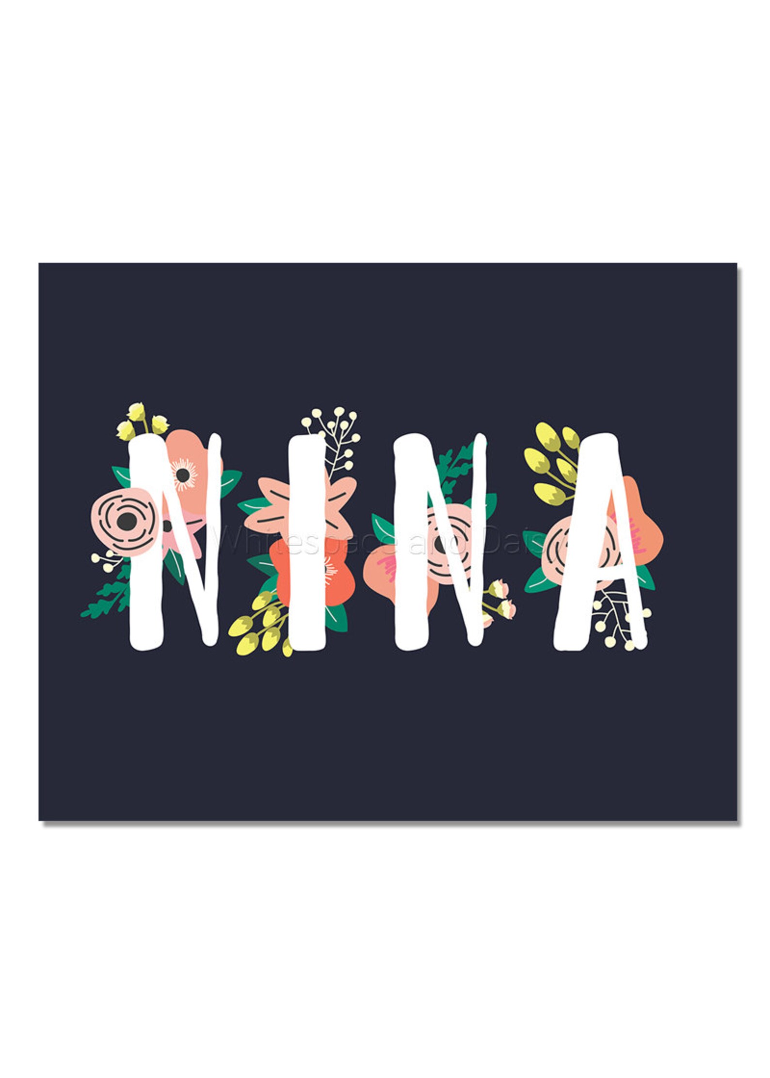 Nina Baby Name Wall Art Nina Baby Name Sign Nina Party | Etsy