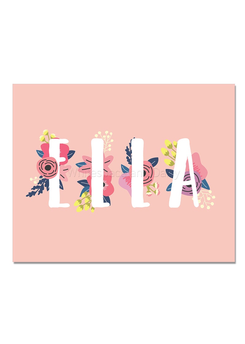 Ella Baby Name Wall Art Ella Baby Name Sign Ella Party Etsy