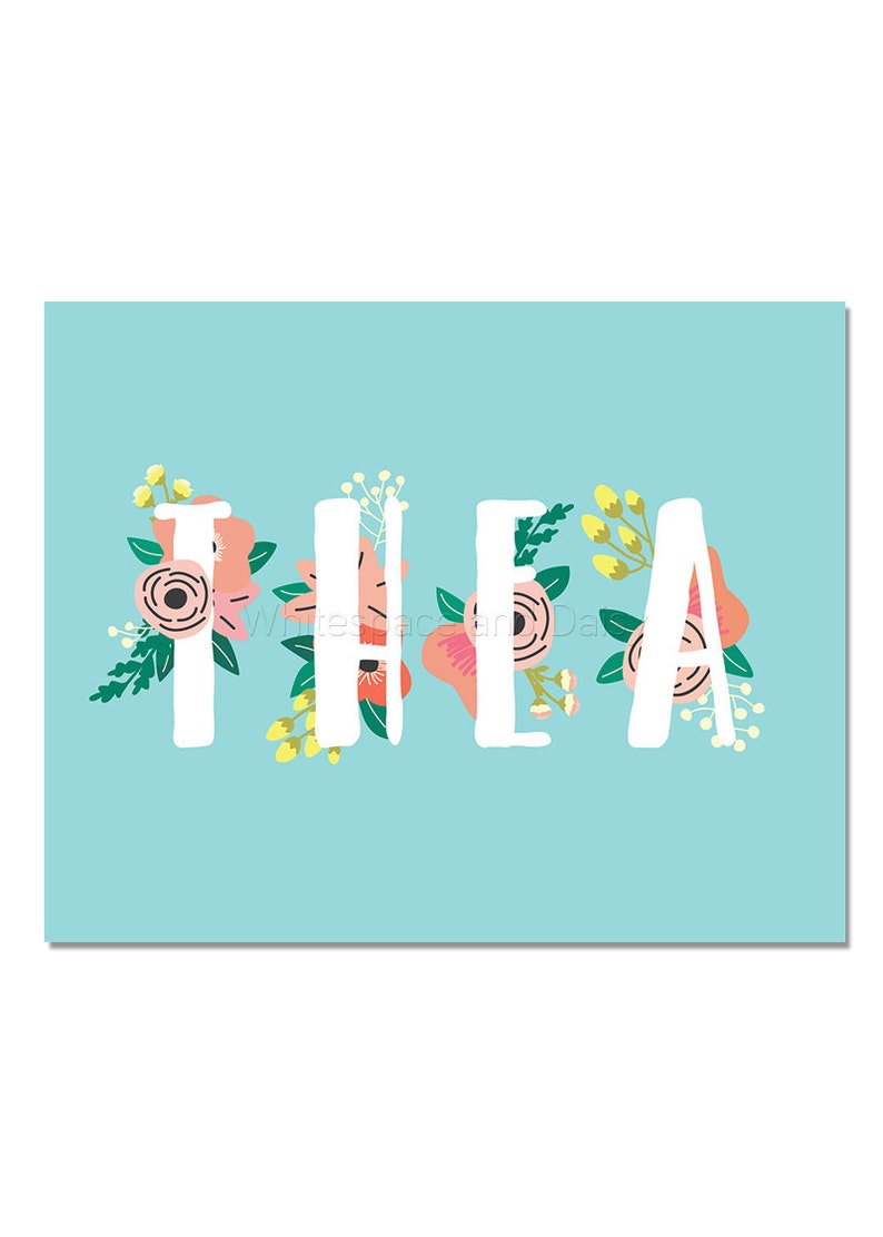 Thea Baby Name Wall Art Thea Baby Name Sign Thea Party Thea Etsy