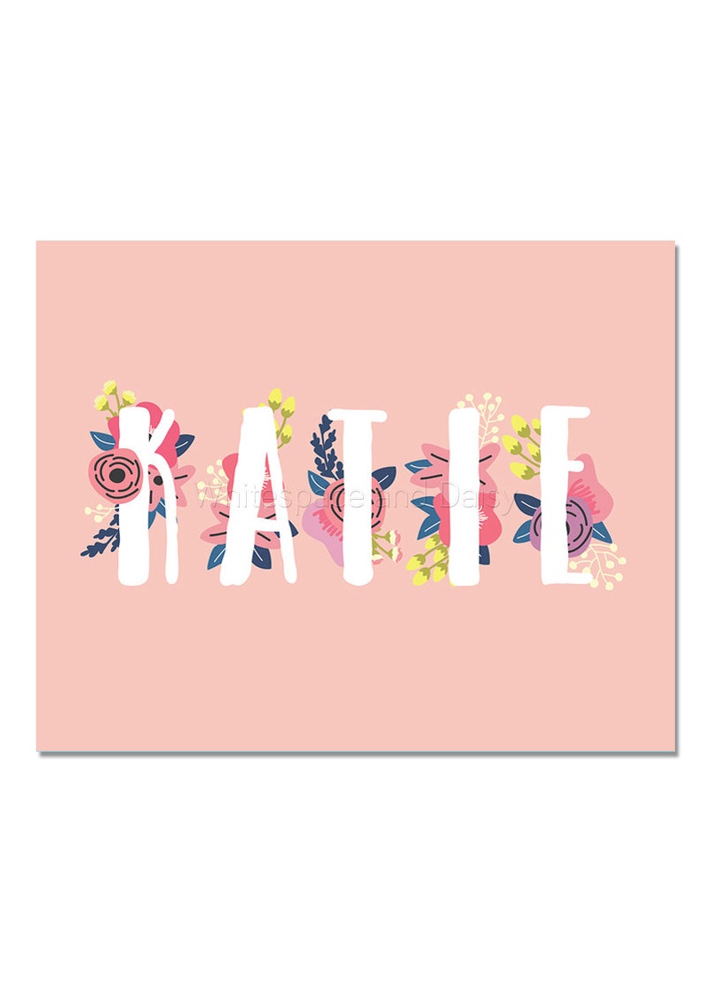 Katie Personalized Name Sign Baby Name Wall Art Baby Name Sign | Etsy