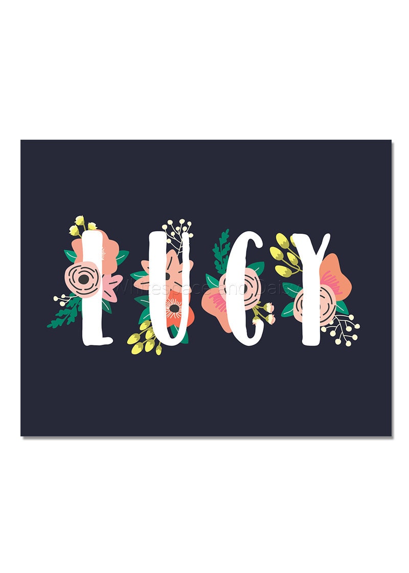 Lucy Baby Name Wall Art Lucy Baby Name Sign Lucy Party Etsy