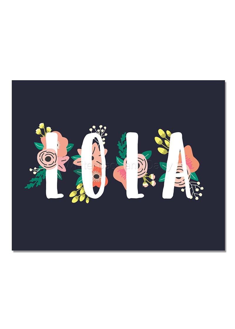 Lola Baby Name Wall Art Lola Baby Name Sign Lola Party Etsy