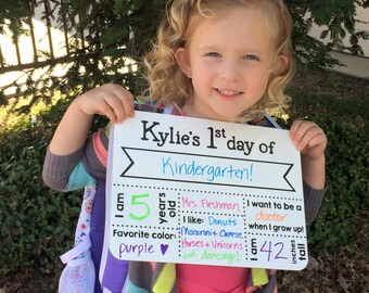 First Day of School Sign - Customize & Print - INSTANT DOWNLOAD - Back to School