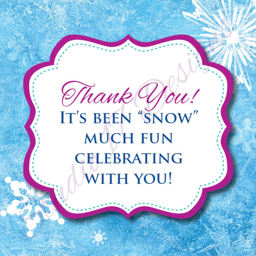 Disney Frozen Thank You Tags Printable INSTANT DOWNLOAD Frozen Party ...