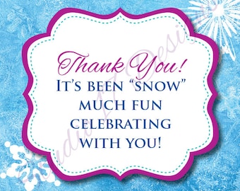 Disney Frozen Thank You Tags - Printable - INSTANT DOWNLOAD - Frozen Party Decorations - Disney Princess