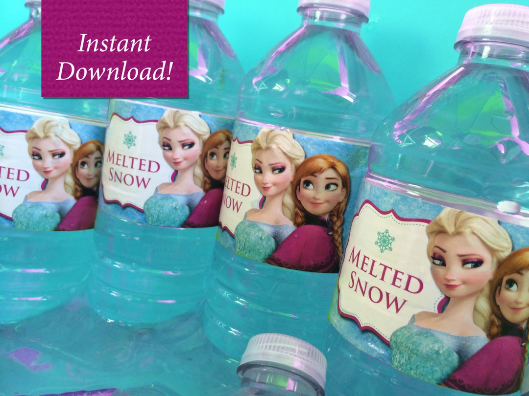 Magical Frozen Water Bottle Labels Printable INSTANT DOWNLOAD Frozen Party Decorations Anna Elsa
