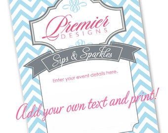 Editable Premier Designs Jewelry Party Invitation - Download, add your text and print!