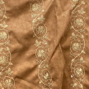 Embroidered Suede color Camel