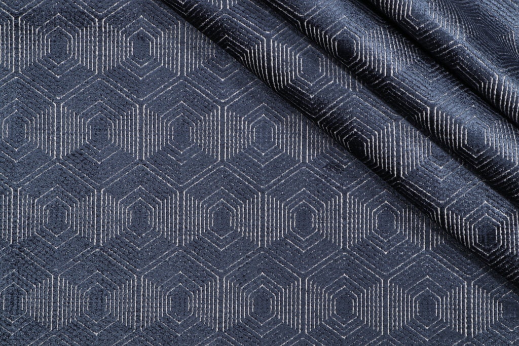 SALE!!, Dupree Indigo Woven Chenille Upholstery Richloom , Fabric By The Yard
