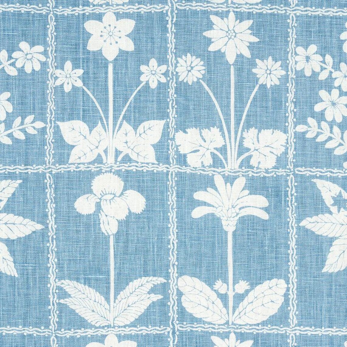 Sale!!!-schumacher,georgia Wildflowers,blue 180892 Fabric by the Yard ...