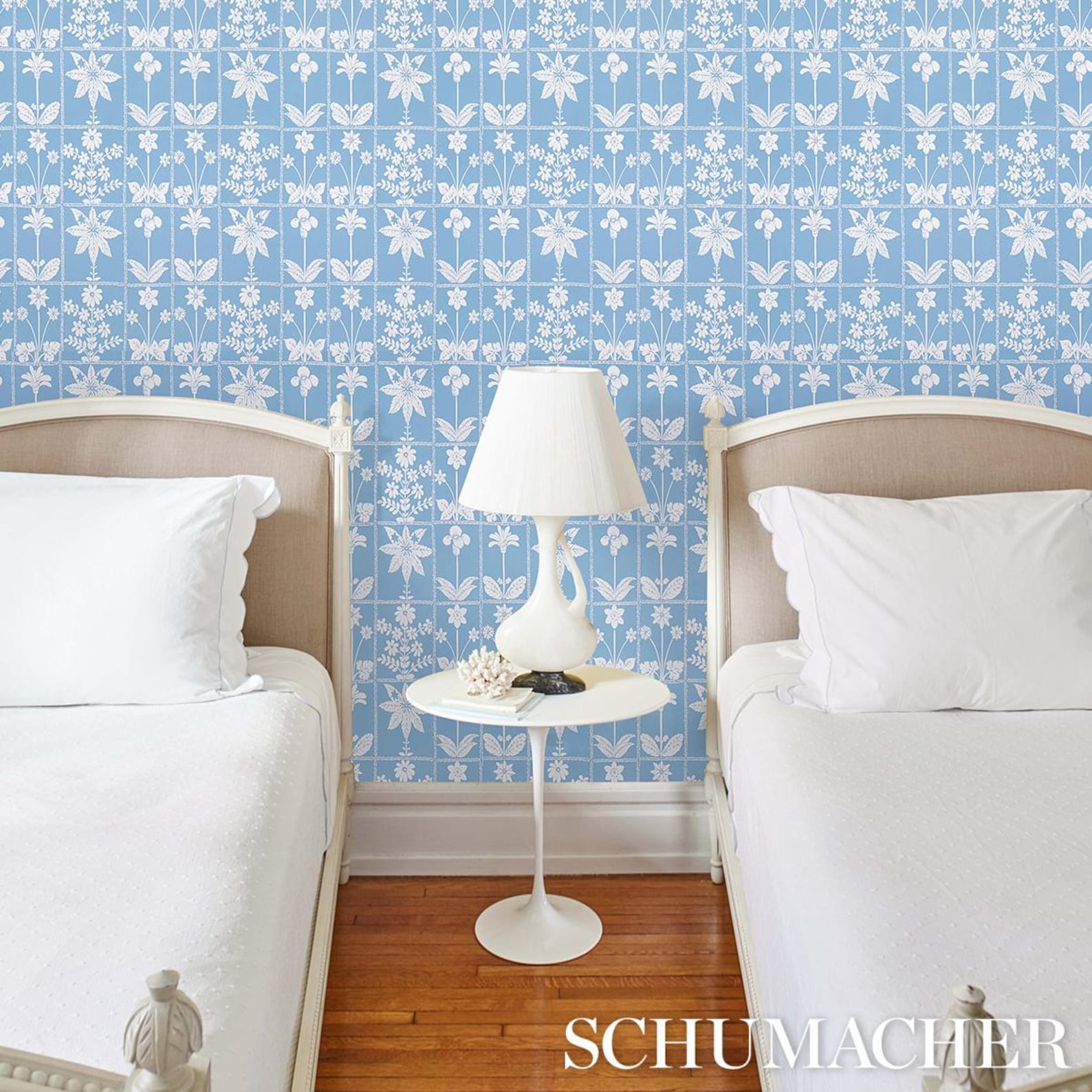 Sale!!!-schumacher,georgia Wildflowers,blue 180892 Fabric by the Yard ...