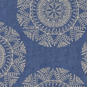 SALE!!! Richloom Saskia Bluestone Embroidered Fabric,  Fabric By The Yard